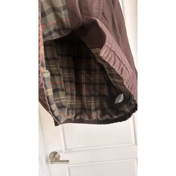 Lands' End Vintage Brown Women’s Barn Jacket Plaid Lined Size XL - Picture 3 of 5